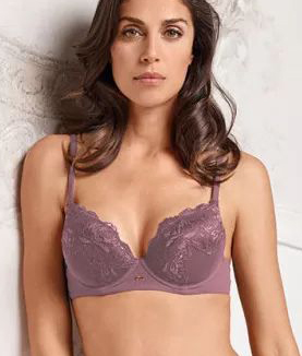 Цветен сутиен с оформена чашка Balconette Lormar Plunge серия Saten