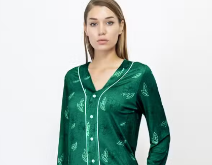 Елегантна дамска пижама Sielei JF14 серия Jade Flower